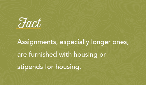 graphic saying housing is provided for international assignments