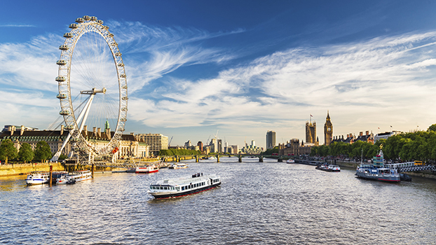 LONDON, View of Westminster Parliament, Big Ben and London Eye 