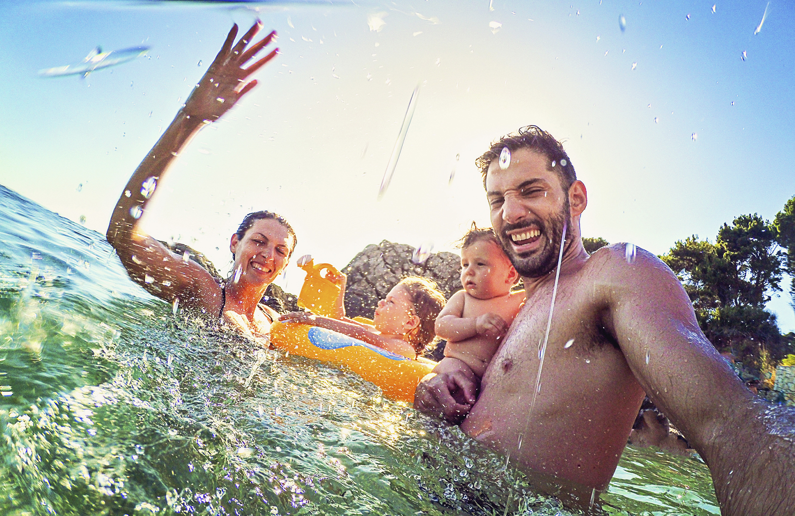 People having fun in water