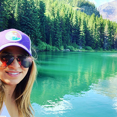 selfie at Grinell Glacier Lake
