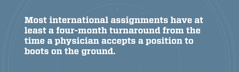 pull quote about the turnaround time to start an international locum tenens assignment