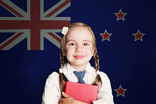 New Zealand school girl in uniform