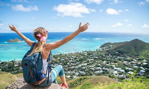 Female physician in Hawaii enjoying the view