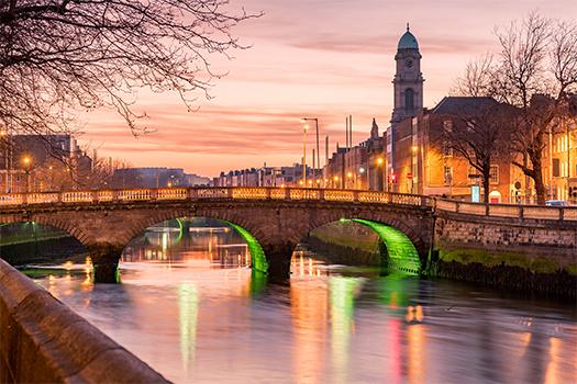 Irish city at night