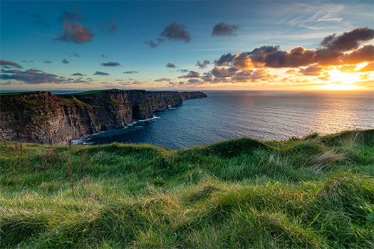Ireland shoreline with cliffs