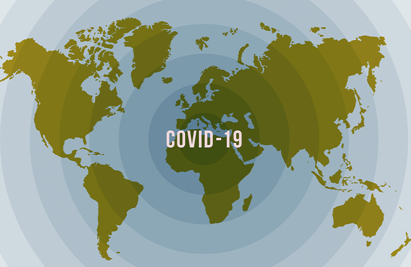 Map representing how covid-19 affected physicians in other countries