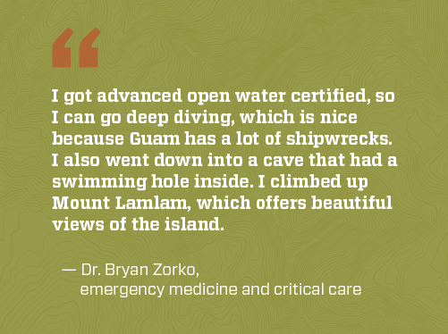 Dr Zorko quote on getting scuba certified while on Guam