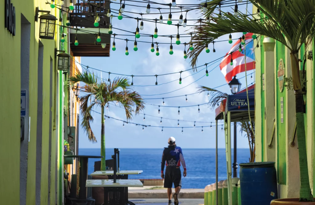 picture of someone walking in the streets of Puerto Rico