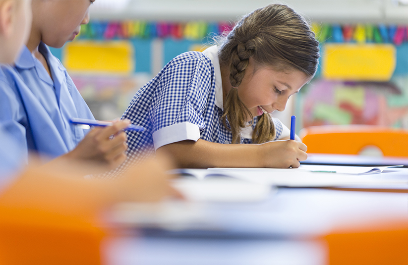 Young Australian female student studying