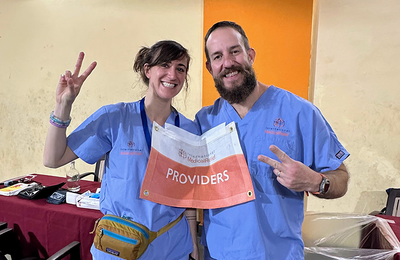 Dr Liewen and coworker on medical mission to India