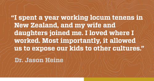 Pull quote - Dr Heine on working international locum tenens
