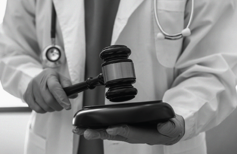 Picture of doctor holding a gavel