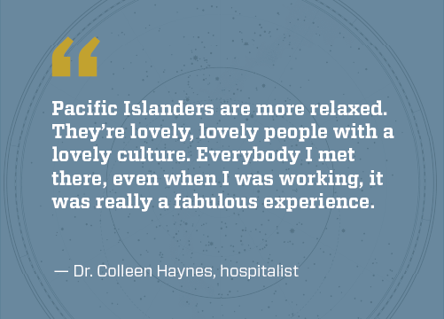 quote by Dr Haynes about working locums in Saipan