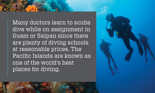 Infographic about scuba diving in Guan and Saipan