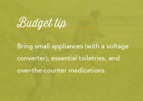 Graphic of budget tip for locums going to New Zealand