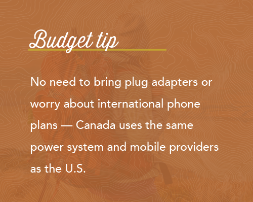 Graphic of budget tip for locums going to Canada