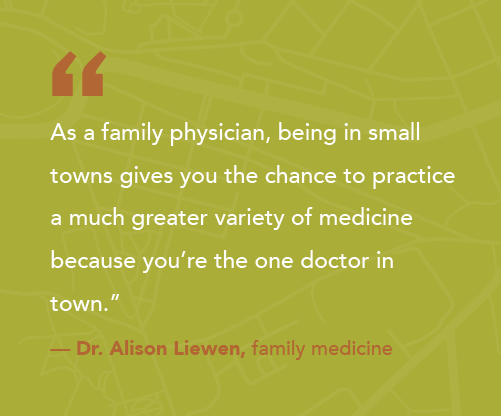 Quote by Dr Alison Liewen about working locums in small towns