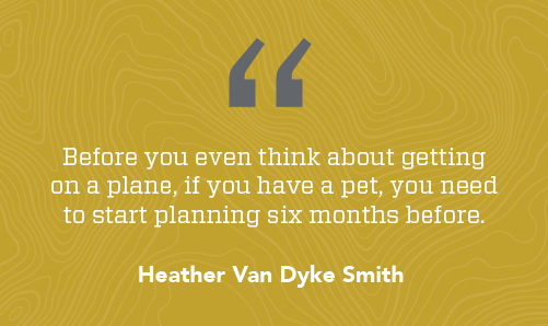 Heather Van Dyke Smith quote about bringing a pet to New Zealand for a locums assignment