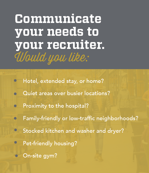 graphic sharing what physicians should communicate to their recruiters about their housing needs